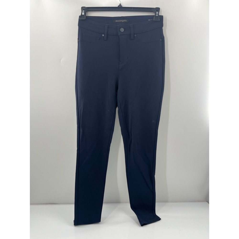 Eva Longoria High Rise Skinny Pants Navy Blue Stretch Trousers Size 8